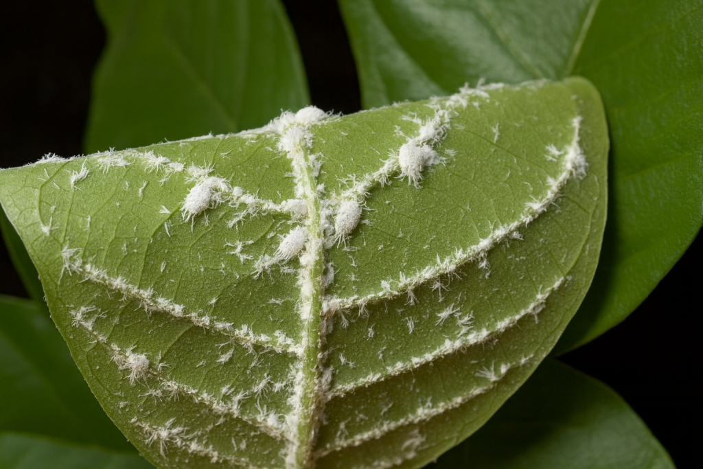 White cottony masses on plant